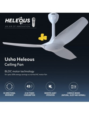 Usha Heleous 1220mm Premium Bldc Ceiling Fan With Rust Free Abs Blade