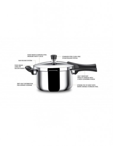 Stahl pressure cooker 5 litre hot sale